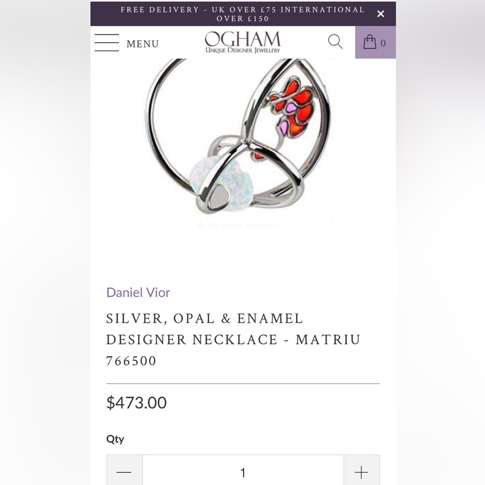 SILVER, OPAL & ENAMEL DESIGNER NECKLACE - MATRIU 766500 (DANIEL VIOR)